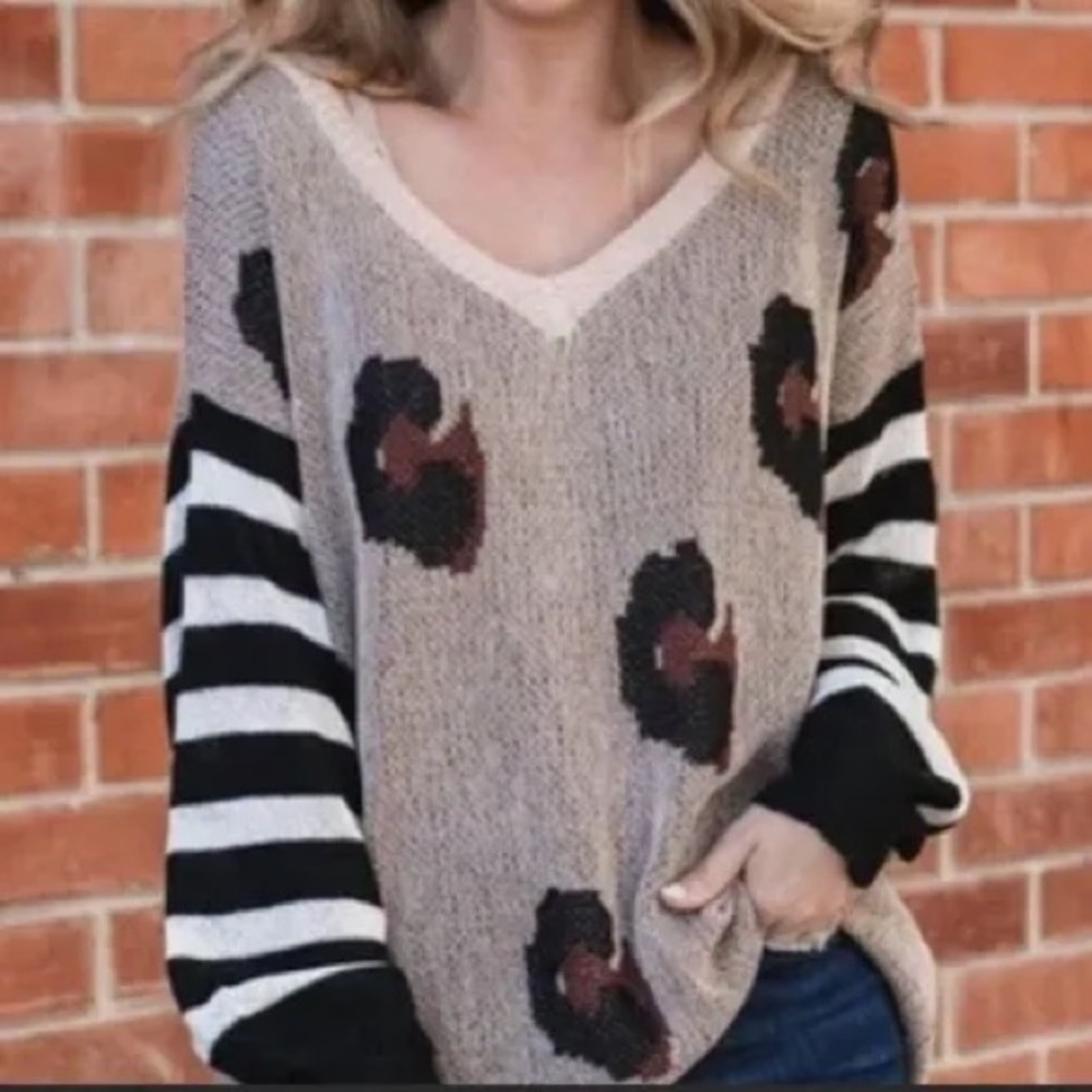 Amaryllis x Ashlee Nichols Leopard Knit Sweater